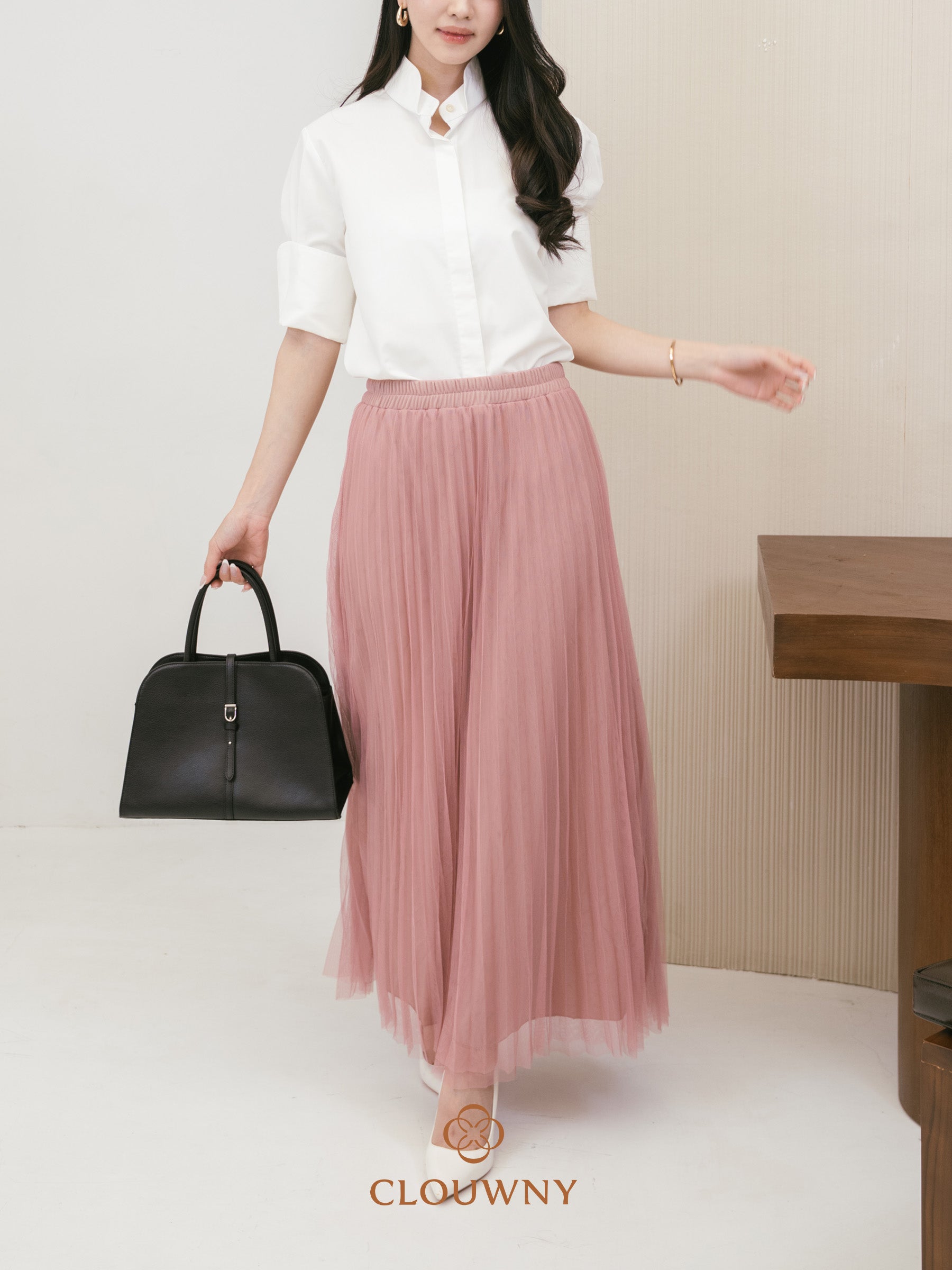 Onyva Tutu Pleats Skirt - Pink